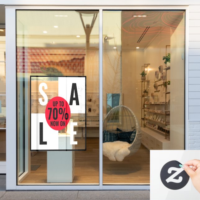 Modern Trendy store sale sign window clings (Store Window)