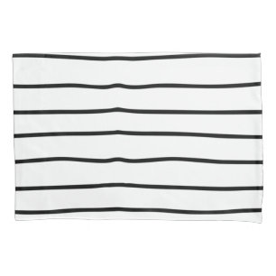 Modern trendy stripes pattern minimal black white pillowcase