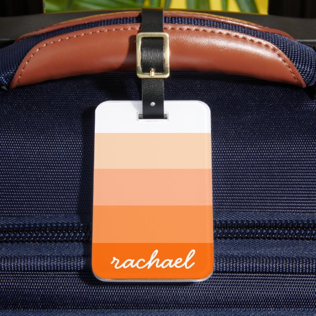 Modern Trendy Stripes Personalised Luggage Tag (Front Insitu 2)