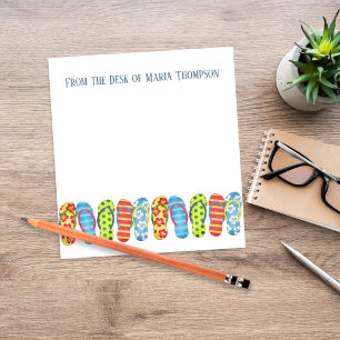 Modern Trendy Stylish Beach Summer Flip Flops Notepad