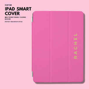 Modern Trendy Stylish Custom Pink and Gold iPad Air Cover