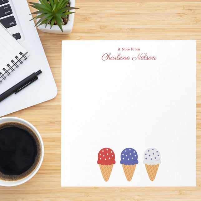 Modern Trendy Stylish Cute Ice Cream Girly Notepad (Creator Uploaded)