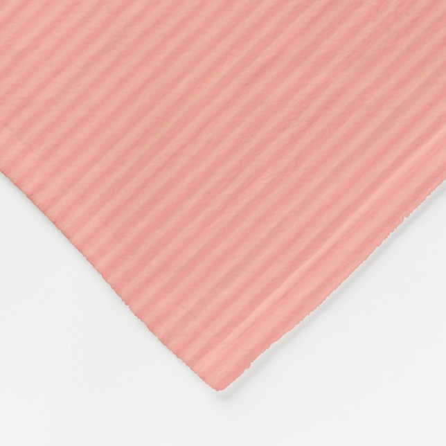 Modern Trendy Stylish Large Peach Tones Stripes Fleece Blanket (Corner)