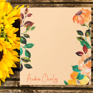 Modern Trendy Stylish Pretty Floral Notepad