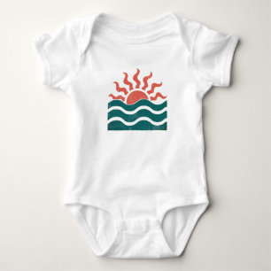 Modern Trendy Summer Tropical Beach Sunset Baby Bodysuit