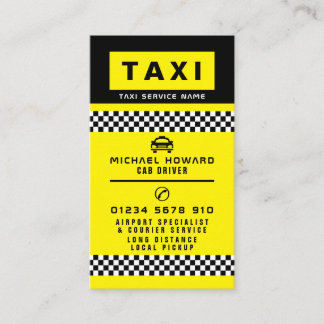 Modern & Trendy Taxi Cab Driver Business Card