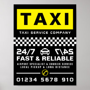 Modern & Trendy, Taxi Cab Firm Advertising Poster