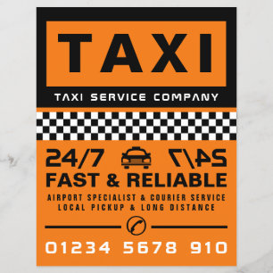 Modern & Trendy, Taxi Cab Firm with Price List Flyer
