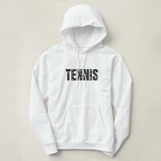 Modern Trendy Tennis Player Typography Text Cool   Hoodie (Design Front)