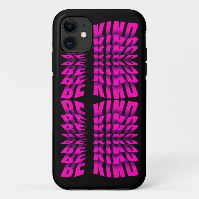 MODERN TRENDY TEXT BE KIND PINK TYPOGRAPHY Case-Mate iPhone CASE (Back)