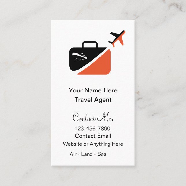 Modern Trendy Travel Agent Expert  Business Card (Front)