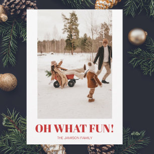 Modern Trendy Typography Christmas Photo Holiday Card