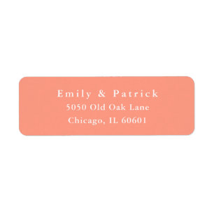 Modern Trendy Typography Coral Peach Address Return Address Label