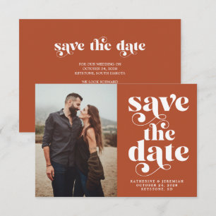 Modern Trendy Typography Photo Save the Date