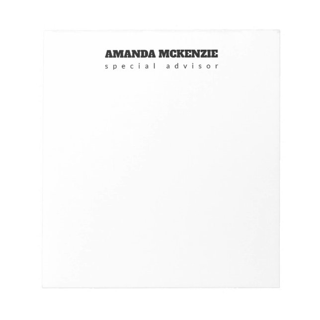 Modern Trendy Unique Creative Minimalist Notepad (Front)