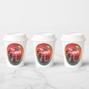 Modern Trendy Vintage Pi Day Apple Fruit Paper Cups