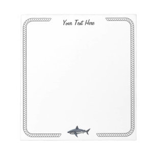 Modern Trendy vintage Shark Personalised Notepad