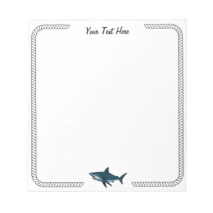 Modern Trendy vintage Shark Personalised Notepad 