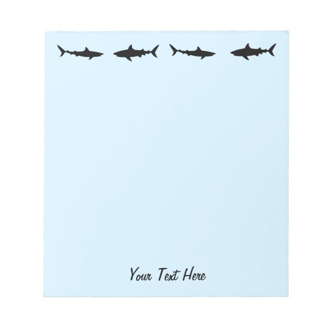 Modern Trendy vintage Shark - Sharks Personalised Notepad (Front)