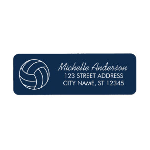 Modern Trendy Volleyball Return Address Label