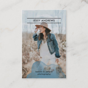 Modern Trendy Watercolor Photo Business Card