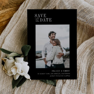 modern trendy wedding save the date card