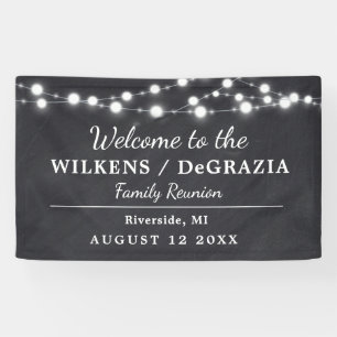Modern Trendy Welcome Family Reunion String Lights Banner