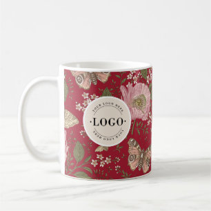 Modern Trendy Wildflower Botanical Floral Monogram Coffee Mug