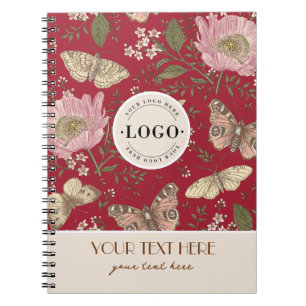 Modern Trendy Wildflower Botanical Floral Monogram Notebook