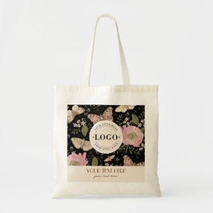 Modern Trendy Wildflower Botanical Floral Monogram Tote Bag