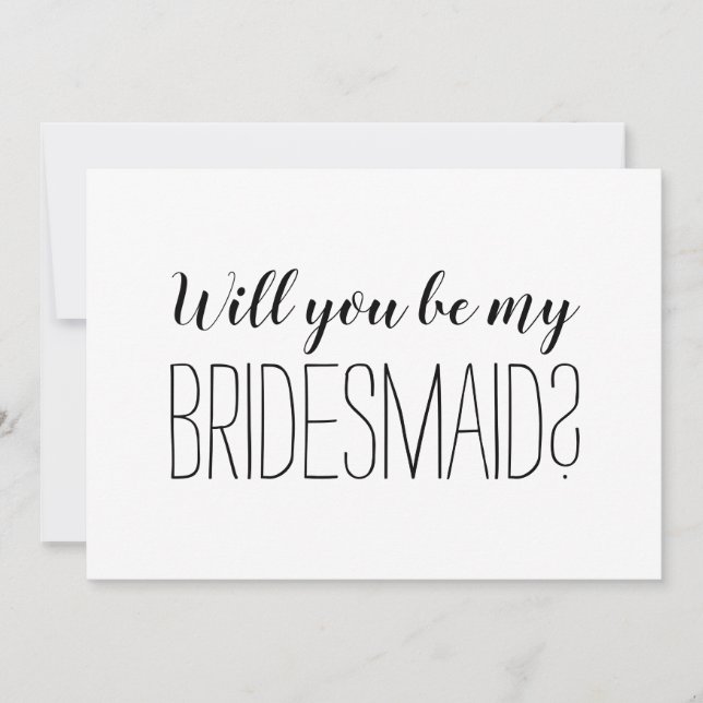 Modern trendy will you be my bridesmaid (Front)