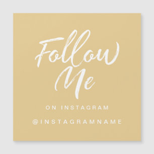 Modern Trendy Yellow Social Media Follow Me Magnet