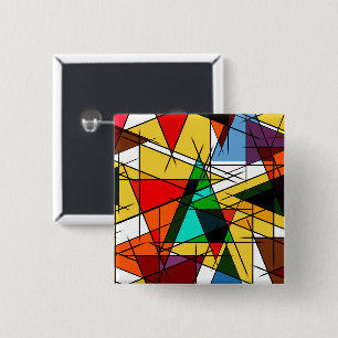 Modern Triangle Colorful Geometric  15 Cm Square Badge