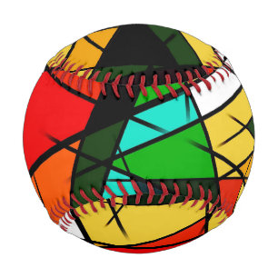 Modern Triangle Colorful Geometric Baseball