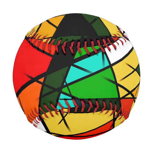 Modern Triangle Colorful Geometric  Baseball (Front)
