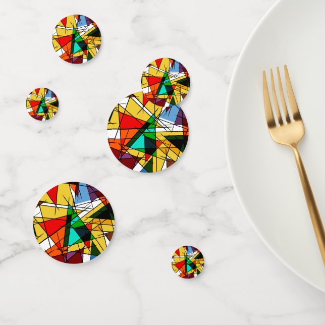Modern Triangle Colorful Geometric  Confetti (Group)