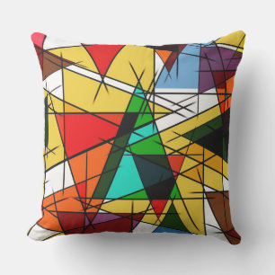 Modern Triangle Colorful Geometric  Cushion