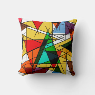 Modern Triangle Colorful Geometric  Cushion