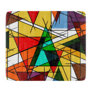 Modern Triangle Colorful Geometric Cutting Board