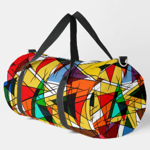 Modern Triangle Colorful Geometric Duffle Bag