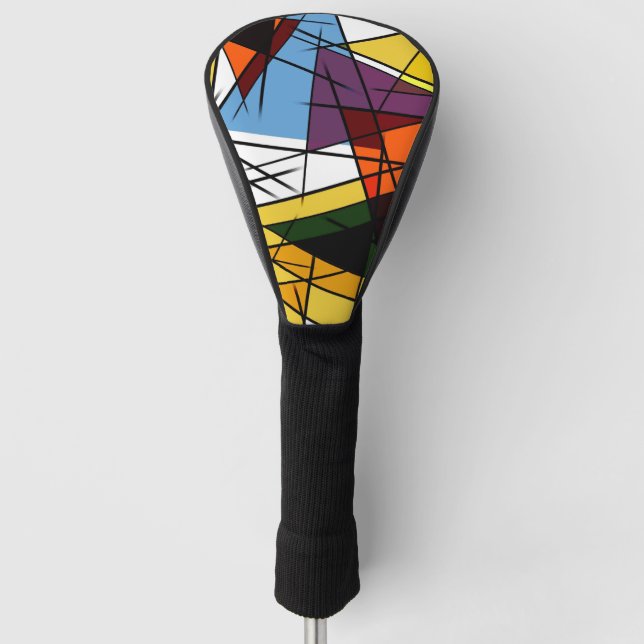 Modern Triangle Colorful Geometric  Golf Head Cover (Front)