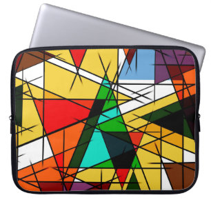 Modern Triangle Colorful Geometric Laptop Sleeve