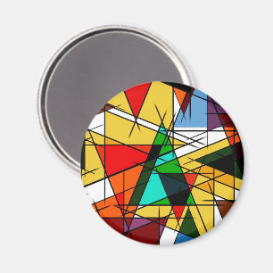 Modern Triangle Colorful Geometric Magnet