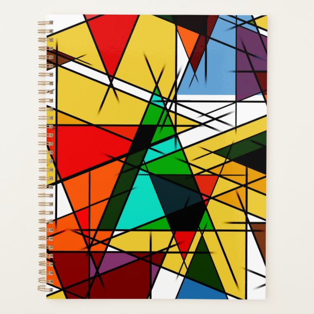 Modern Triangle Colorful Geometric  Planner (Front)