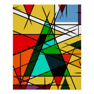 Modern Triangle Colorful Geometric Poster