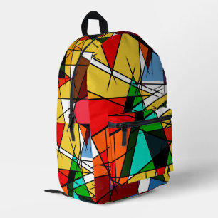 Modern Triangle Colorful Geometric Printed Backpack