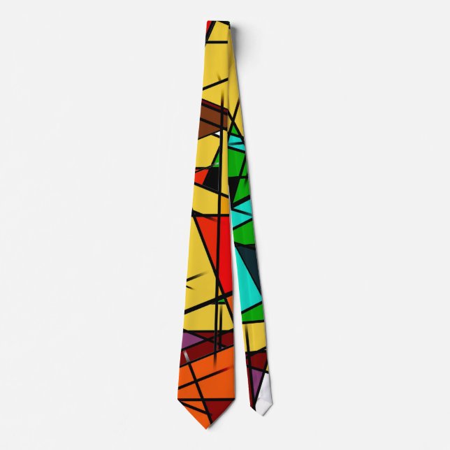 Modern Triangle Colorful Geometric  Tie (Front)