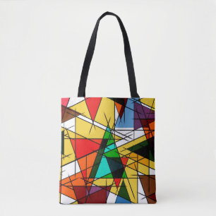 Modern Triangle Colorful Geometric  Tote Bag