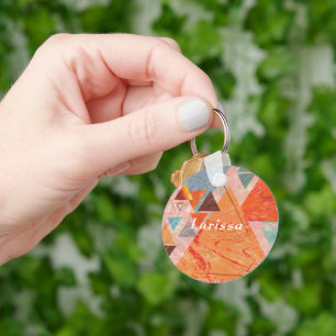 Modern triangle design – artistic geometry  key ring