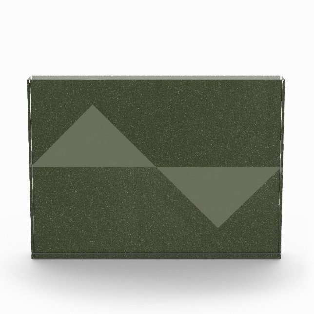 Modern Triangle Moss Green Photo Block (Front)